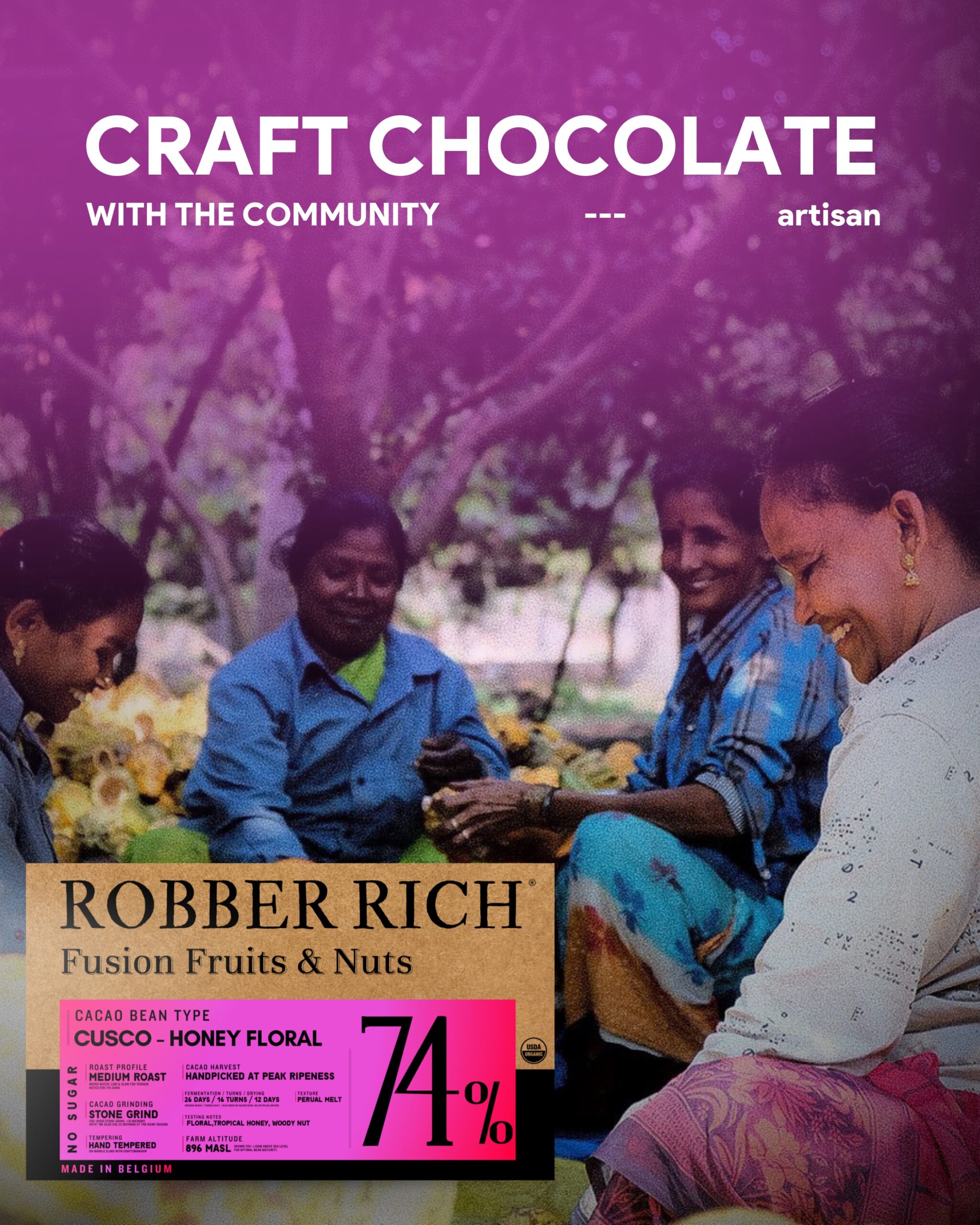 Robber Rich Fusion Fruits & Nuts 73% Cacao - 128g