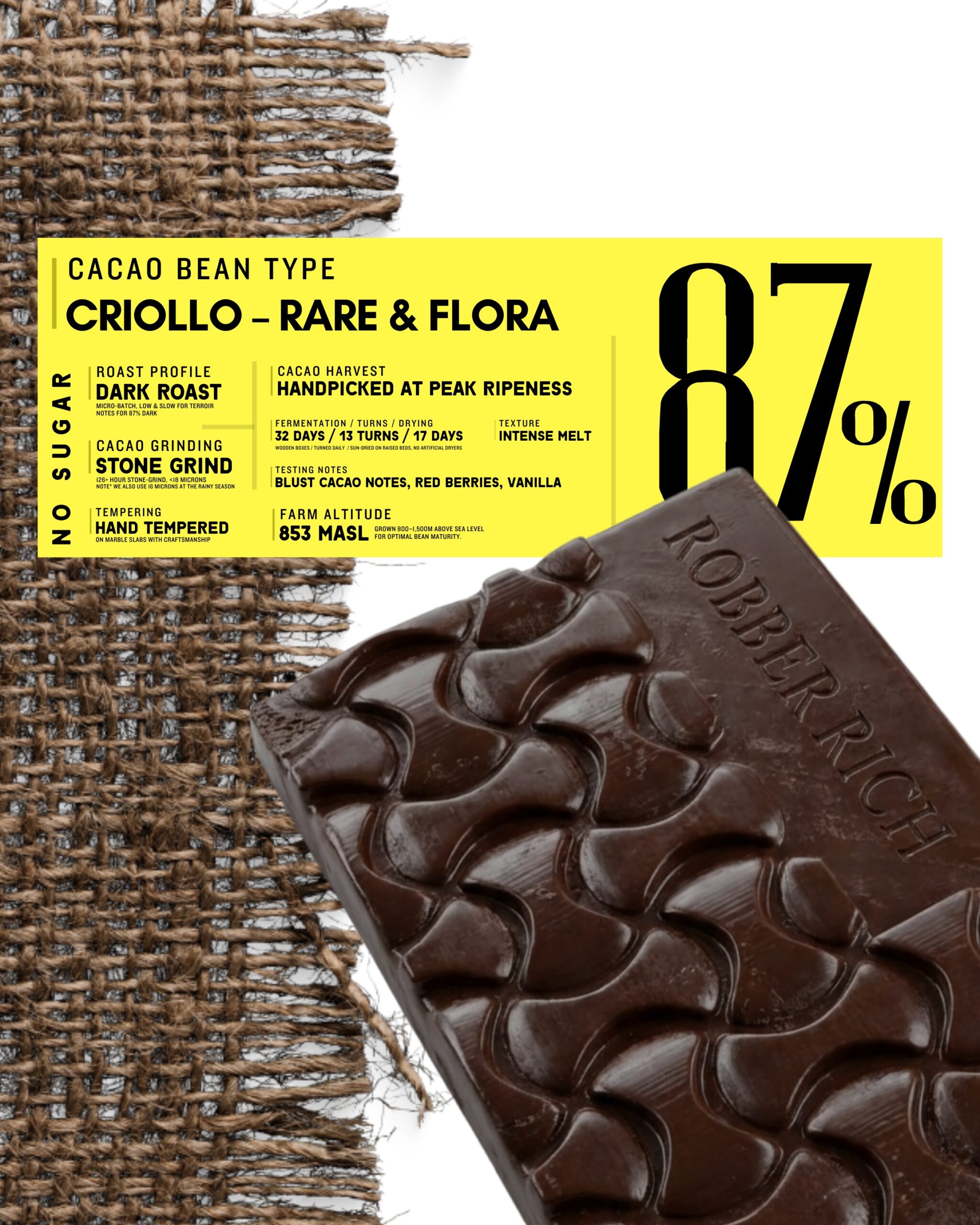 Robber Rich Intense Deep Dark Chocolate 87% Cacao - 128g